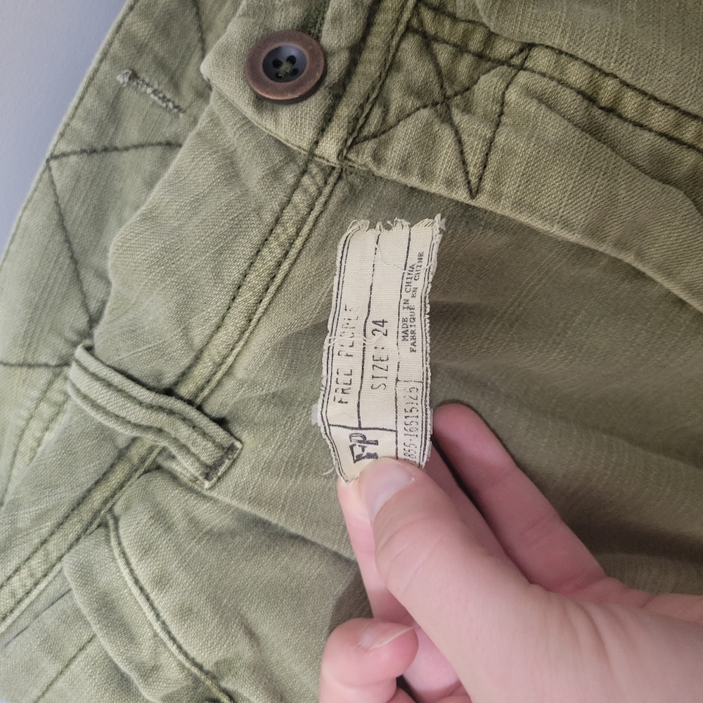 Free people straight leg cargo pants 24 green - Picture 5 of 5